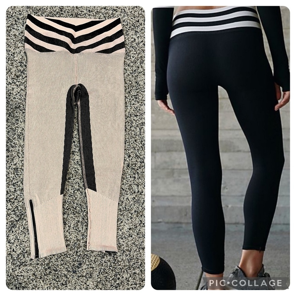 Free People Movement Crop Triumph Leggings in Light Pink/Black XS/S